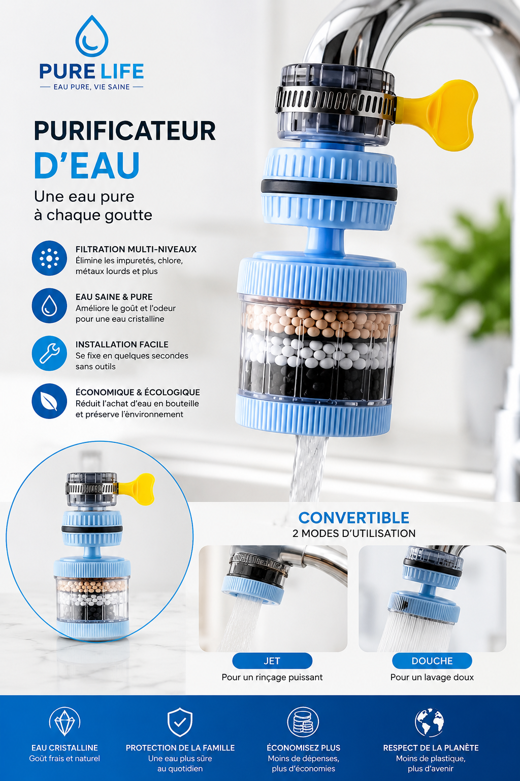Purificateur d’eau PURE LIFE eau pure ,vie saine